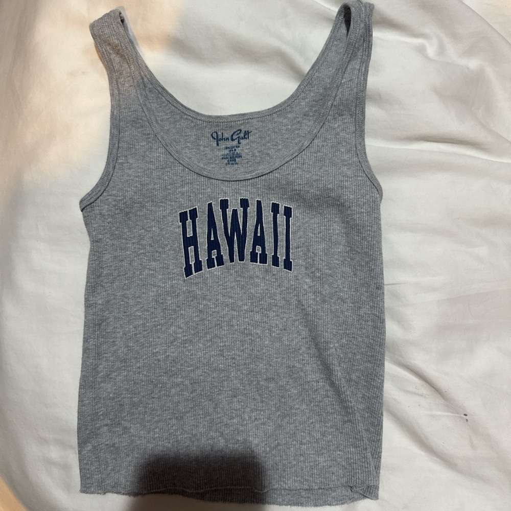 Brandy Melville Gray Tank with Navy Text
